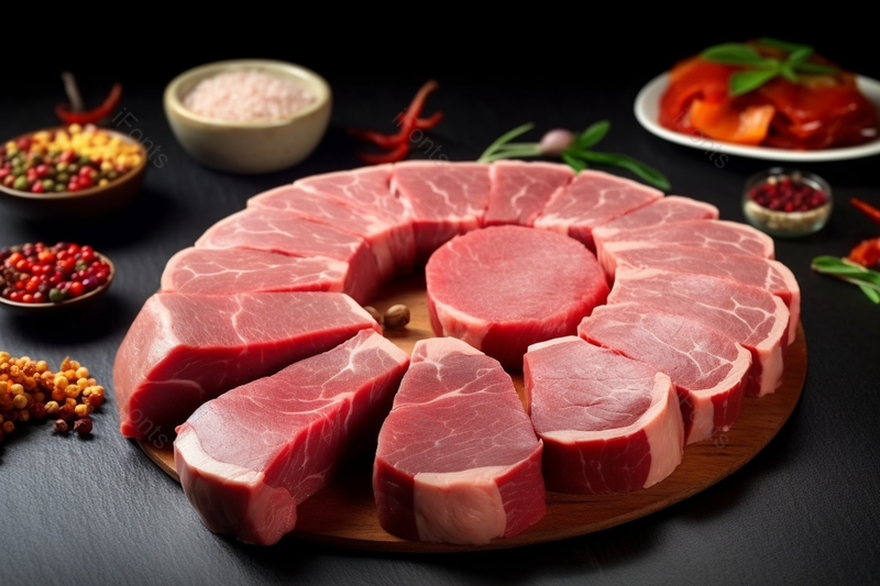 圆形诱人美食摆盘牛肉生鲜,高清,摄影图,摄影图片,图片大全,摄影图免费下载